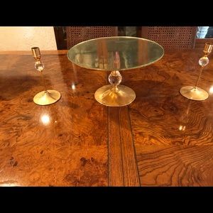 VALERIO ALBARELLO 24K Swarovski 2 candle stick.